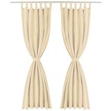 MIKRO Zavese iz mikro satena 2 kosa z zankami 140x245 cm bež barve, (20597213) | Shoptok.si
