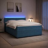  Boxspring krevet s madracem Plava 160 x 200 cm Baršun | shoptok.hr