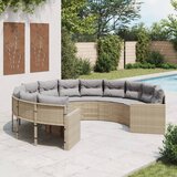  Vrtna sofa s jastucima okrugla bež od poliratana | Eponuda.com
