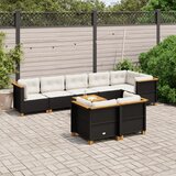 vidaXL 9-dijelni set vrtnih sofa s jastucima crni od poliratana | shoptok.hr