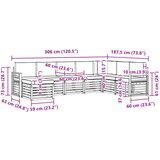  Set vanjskih sofa 8 pcs Bijela i bež 306 x 187,5 x 73 cm | shoptok.hr