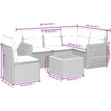  6-dijelni set vrtnih sofa s jastucima bež od poliratana | shoptok.hr