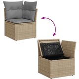 vidaXL 9-dijelni set vrtnih sofa s jastucima bež od poliratana | shoptok.hr