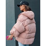 DStreet Women's quilted oversized jacket with hood PARIMA pink | ePonuda.com