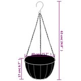  Viseće sadilice 4 kom s oblogama od kokosa crne Ø40x63 cm čelik | shoptok.hr