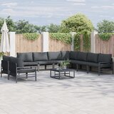 vidaXL Vrtna sedežna garnitura 10 pcs Antracitna Jeklo | Shoptok.si