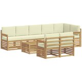  Set vanjskih sofa 8 pcs Bijela i krem 59 x 59 x 37 cm Poliester | shoptok.hr