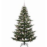  Umjetno božićno drvce s kuglicom 180 cm 300 LED lampica - Zelena 180 cm s LED-ima i ružičastim lopticama | shoptok.hr