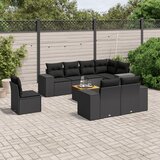 vidaXL 9-dijelni set vrtnih sofa s jastucima crni od poliratana | shoptok.hr