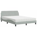  Krevet s madracem Dover svjetlosivi 140x200 cm baršunasti | shoptok.hr