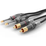 Sommer Cable Hicon HBA-62C2-0150 utičnica / Cinch audio priključni kabel [2x klinken utikač 6.3 mm (mono) - 2x muški cinch konektor]