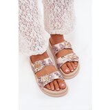 Boto Patterned Women's Platform Slippers Beige Sorina | Shoptok.si