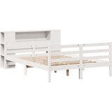 vidaXL Krevet s regalom z knjige bez madraca bijeli 150x200cm borovina | shoptok.hr