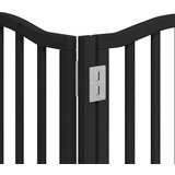 vidaXL Ograda za pse z vrati zložljiva 15 panelov črna 750 cm les | Shoptok.si