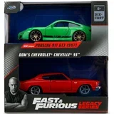 Fast & Furious Legacy Series – Dom Chevrolet Chevelle SS in Porsche 911 GT3 (997) kovinski avtomobilski model set -