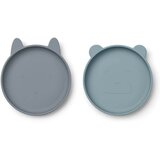 Liewood 2 dijelni set tanjura od silikona olivia blue mix Cijene