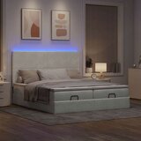 vidaXL Otomanski posteljni okvir z vzmetnicami siv 180x200cm žamet | Shoptok.si