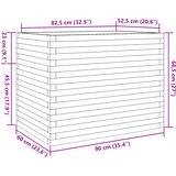  Vrtna sadilica voštano smeđe boje 90 x 60 x 68,5 cm od borovine | shoptok.hr