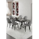 Hanah home Set trpezarijskog stola i stolica (7 delova) Kaye Black Marble Grey | Eponuda.com