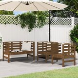 Maison Chic Seti vrtnega pohištva - Vrtna garnitura - Vrtni pohištvo set 3-delna medeno rjava trdna borovina, (21811425) | Shoptok.si