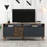 Kalune Design Antracitno siva/naravna nizka komoda v orehovem dekorju 180x79 cm Milan – | Shoptok.si