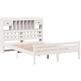 vidaXL Krevet s regalom z knjige bez madraca bijeli 140x200cm borovina | shoptok.hr