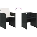 vidaXL 9-dijelni vrtni blagovaonski set s jastucima crni od poliratana | shoptok.hr
