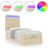 vidaXL Otomanski okvir kreveta s madraca krem 90x190cm od tkanine | shoptok.hr