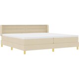  Krevet s opruga kutije s madracem Krema 200 x 200 cm tkanina | shoptok.hr