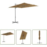  The Living Store Previsni senčnik z jeklenim drogom 250x250 cm taupe - Previsni Senčnik, (21743561) Cene