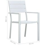 Beli Vrtni stoli 4 kosi beli HDPE videz lesa | Shoptok.si