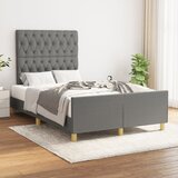The Living Store Posteljni okvir z vzglavjem temno siv 120x200 cm blago - Posteljni Okvir Z Vzglavjem, (21523751) Cene