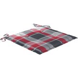 Vrtne stolice s crvenim kariranim jastucima 6 kom od tikovine | shoptok.hr