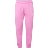 Nike Sportswear Hlače 'Club Fleece' svetlo roza / bela