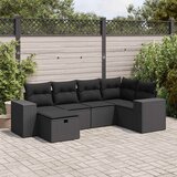  6-dijelni set vrtnih sofa s jastucima crni od poliratana Cijene