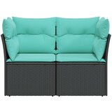  Vrtna sofa s jastucima za 2 osobe, crna, poliratan | shoptok.hr