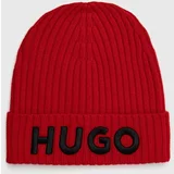 Hugo Volnena kapa rdeča barva,