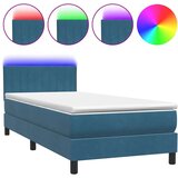 Box Spring krevet s madracem tamnoplavi 80x210 cm baršun | shoptok.hr