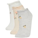 Defacto Women's 3-Piece Cotton Booties Socks Cene