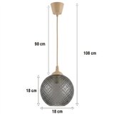 Brilagi LED luster na sajli R GLASS 1xE27/60W/230V Ø 18 cm bež/dimno siva | Eponuda.com