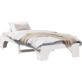 vidaXL Okvir postelje Bela Trden borov les 80 x 200 cm | Shoptok.si