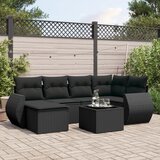vidaXL 7-dijelni set vrtnih sofa od poliratana s jastucima crni | shoptok.hr