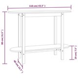  Konzolna mizica črna 110x40x80 cm trdna borovina, (20715518) | Shoptok.si