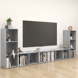 vidaXL TV omarice 4 kosi betonsko sive 107x35x37 cm iverna plošča - - Siva - 63.56 - N/A - 2025--Uvoz_2 Cene