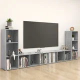 TV omarice 4 kosi betonsko sive 107x35x37 cm iverna plošča - - Siva - 63.56 - N/A - 2025--Uvoz_2