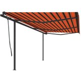 vidaXL Tenda na ručno uvlačenje sa stupovima 6x3 5 m narančasto-smeđa | shoptok.hr