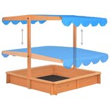 vidaXL Peskovnik z nastavljivo streho les jelke 115x115x115 cm | Shoptok.si