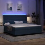  LED Box Spring Krevet s madracem Plava 200 x 200 cm tkanina | shoptok.hr