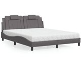  Krevet Viana s madracem sivi 160 x 200 cm od umjetne kože | shoptok.hr
