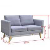 vidaXL set dvosjeda i trosjeda od tkanine svijetlosivi | shoptok.hr